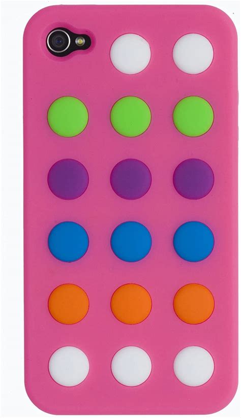 amazoncom apple iphone  soft silicone case movable candy buttons hot pink gb gb