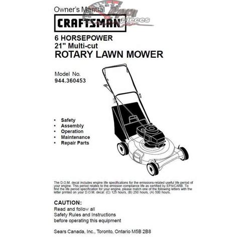 craftsman  propelled lawn mower parts diagram diagram resource