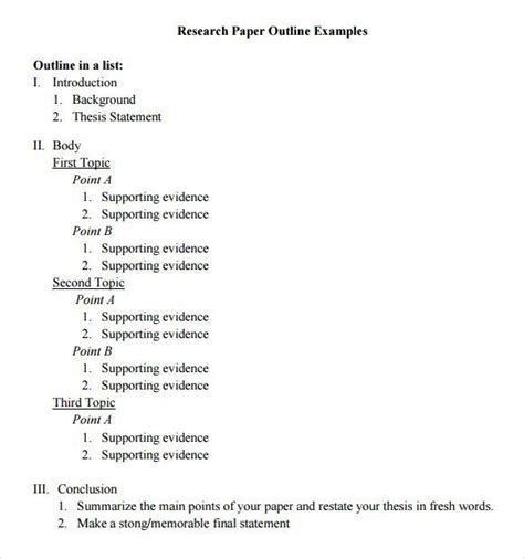 research paper outline  research paper outline  paper