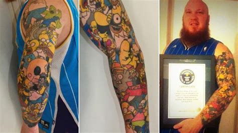 41 Homer Simpson Tattoos New Zealander Sets World Record