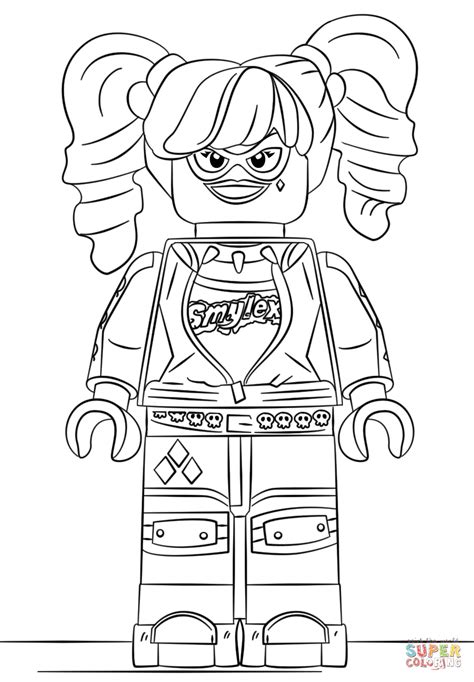 lego harley quinn coloring page  printable coloring pages