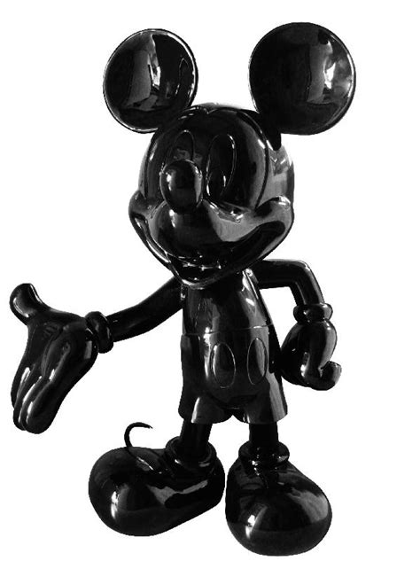 mickey monochrome noir statuette résine 1m45 leblon