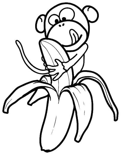 monkey   big banana coloring page  print  color