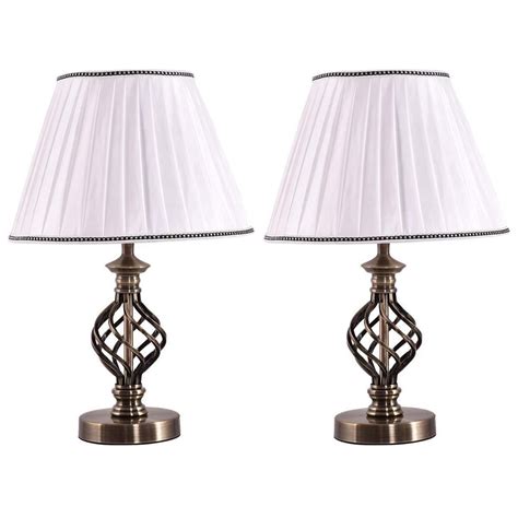 set    antique brass bedside table lamp  led bulb office bedroom light walmartcom