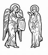 Annunciation Mary Craft Coloring Pages Orthodox Icon John Feast Well Choose Board Icons sketch template