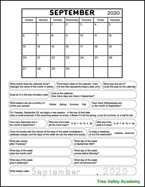 printable calendar worksheets calendar worksheets reading