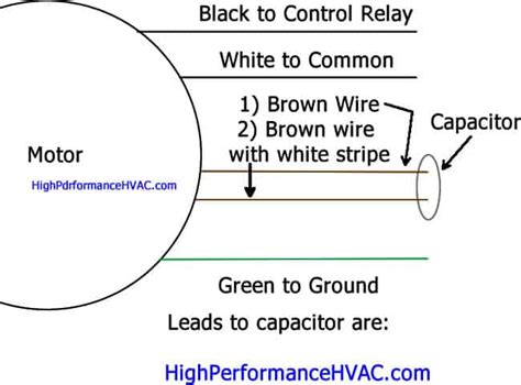 wire  run capacitor   motor blower condenser wiring