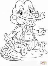 Coloring Crocodile Baby Pages Popular sketch template