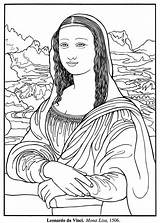 Mona Lisa Da Outline Coloring Vinci Google Drawing sketch template