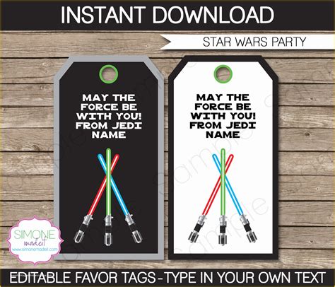 star wars food labels template   star wars party printables