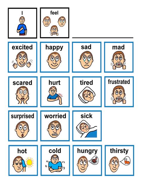 autism emotion cards printable