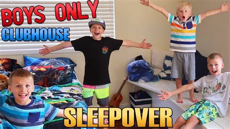 boys  secret clubhouse sleepover youtube