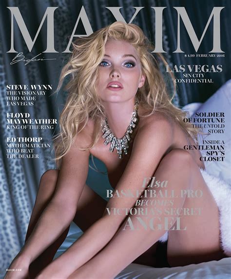Elsa Hosk Strips Down For The February 2016 Cover Of Maxim