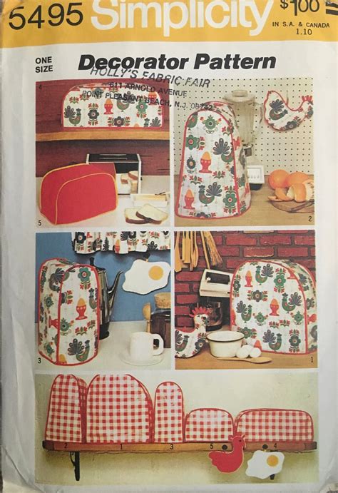 simplicity  craft pattern vintage uncut etsy   appliance covers craft patterns
