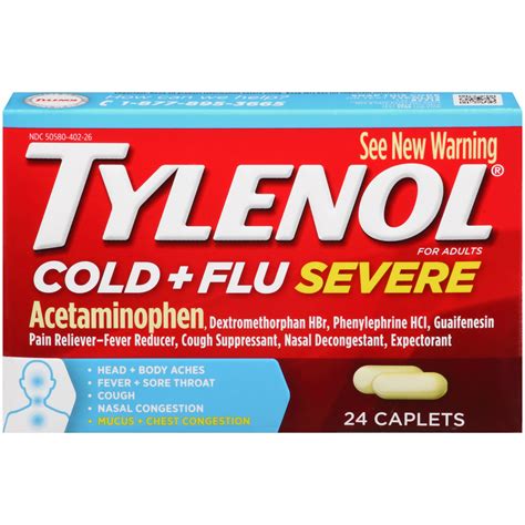 amazoncom tylenol cold flu severe  adults   caplets health personal care