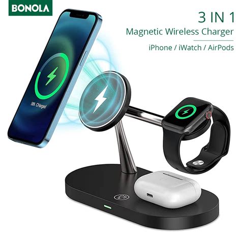 bonola    magnetische draadloze oplader voor iphone  pro max laders voor apple horloge