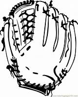 Coloring Baseball Glove Sports Printable Ganson Bw Print sketch template