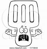 Spatula Mascot Screaming Clipart Cartoon Cory Thoman Outlined Coloring Vector 2021 sketch template