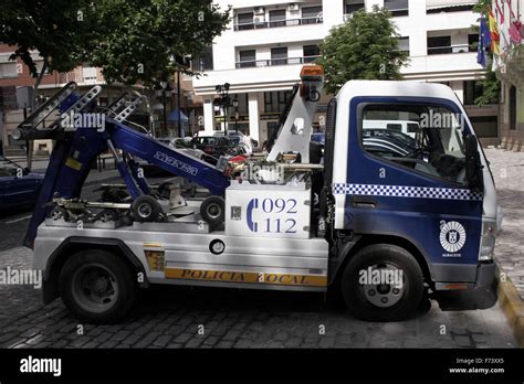 tow truck towing vehicle stock photo royalty  image  alamy