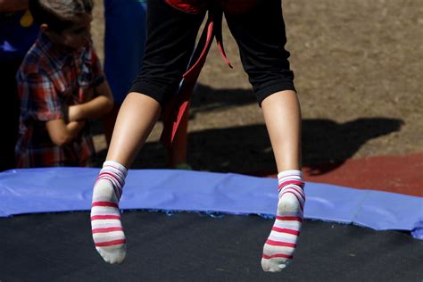 girl on trampoline black socks pic hard core