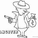 Coloring Gangster sketch template