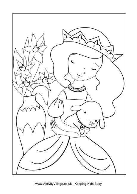 princess  puppy colouring page