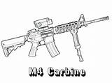 M4 Carbine Rifle Coloringgames sketch template