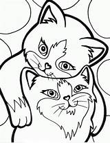 Coloring Pages Kitten Cat Two Kitty Cats Cute Printable Sketch Downloadable Color Loved Each These Other Couple Fence Skinny Really sketch template