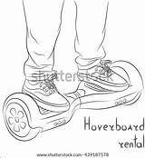 Hoverboard Coloring Pages Illustration Vector Shoes Grunge Positive Rental Drawn Poster Hand Sketch Shutterstock Template sketch template