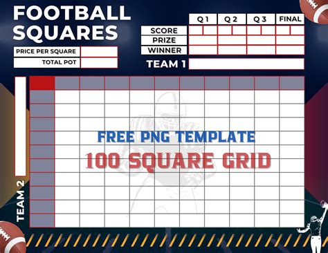 football squares bundle  squares grid football boxes etsy