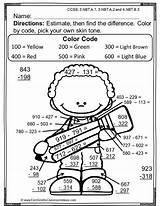 Grade Rounding Math Color Differences Estimate 3rd Worksheets Numbers Third Go Number Printables Coloring Estimating Printable Code Kids Resources Answers sketch template