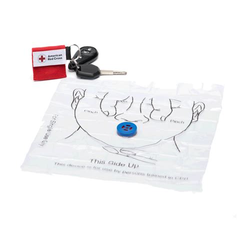 Mini Cpr Keychain With 1 Way Valve Face Shield Red Cross Store