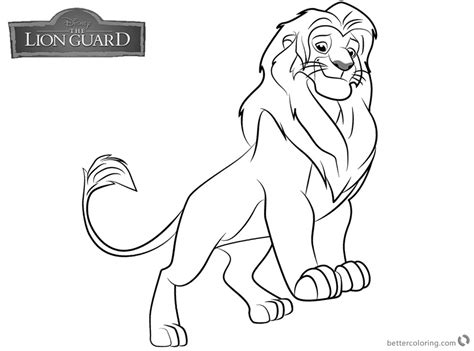 lion guard coloring pages simba  printable coloring pages