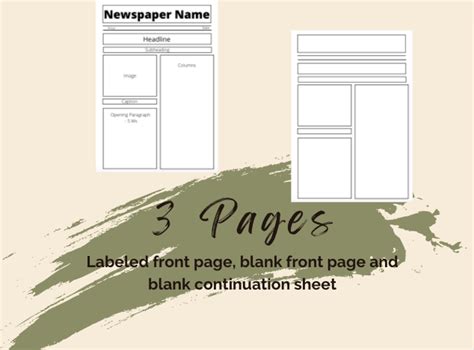 newspaper template worksheets printable  teaching resources