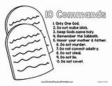 Commandments Ten Christianpreschoolprintables Moses Commandment sketch template