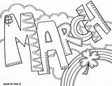 Classroom March Doodles Coloring Month Printables sketch template