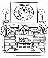 Fireplace Coloring Christmas Pages Printable Decoration Getcolorings Color Print Anycoloring sketch template