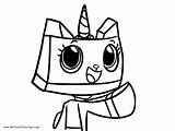 Unikitty Pages Coloring Princess Fan Kids Printable sketch template