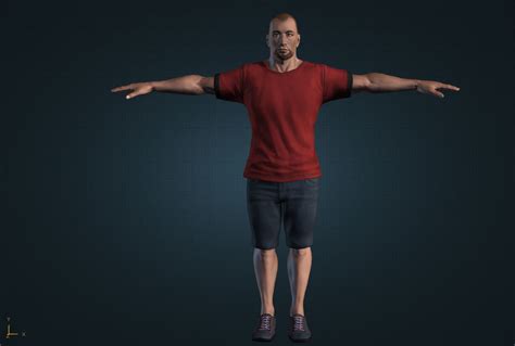 3d model man t pose low poly character 34 vr ar low poly cgtrader hot