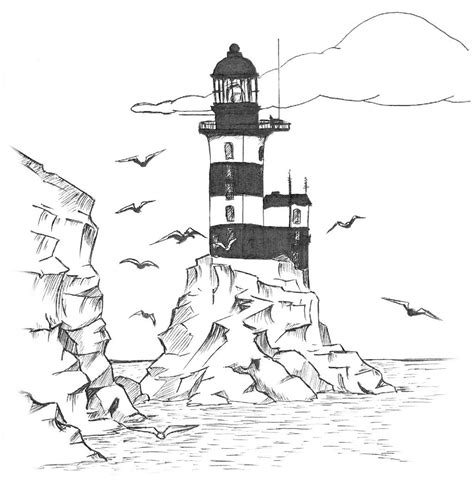 realistic lighthouse coloring pages coloring home