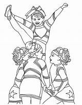 Coloring Cheerleader Stunt Cheer Teenagers Ausmalbild Ausdrucken Affefreund sketch template
