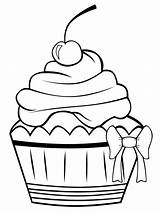 Cupcake Coloring Pages Kids Cute Printable sketch template
