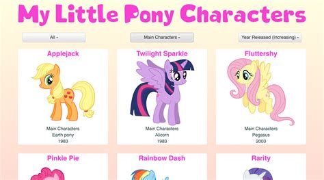 pony characters list