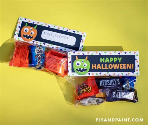 halloween treat bag toppers  printable pjs  paint