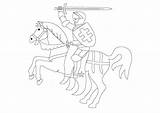 Ritter Pferd Caballero Colorear Ridder Kleurplaat Paard Ausmalen Malvorlage Edad Cavallo Cavalliere Caballeros Horseback Ausmalbild Kleurplaten Pferde sketch template