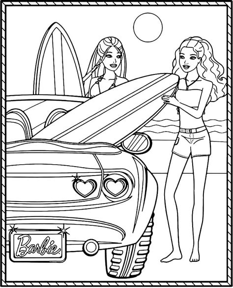 barbie  summer coloring page  printable coloring pages  kids