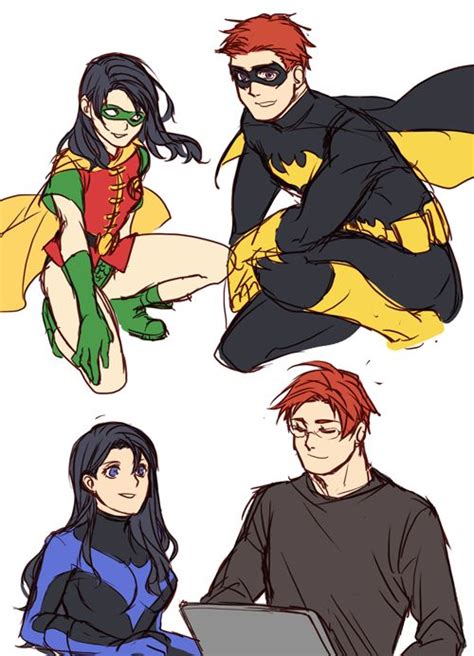 gender bent robin nightwing and batgirl oracle crossover and genderbend pinterest awesome