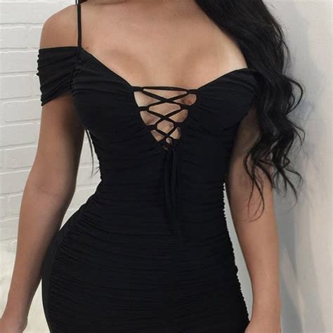 hualong sexy club deep v neck midi dress online store for women sexy dresses