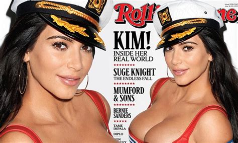 kim kardashian covers rolling stone and displays ample cleavage in