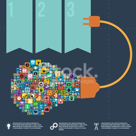light bulb  knowledge infographics vector format stock photo